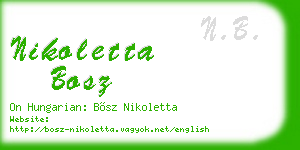 nikoletta bosz business card